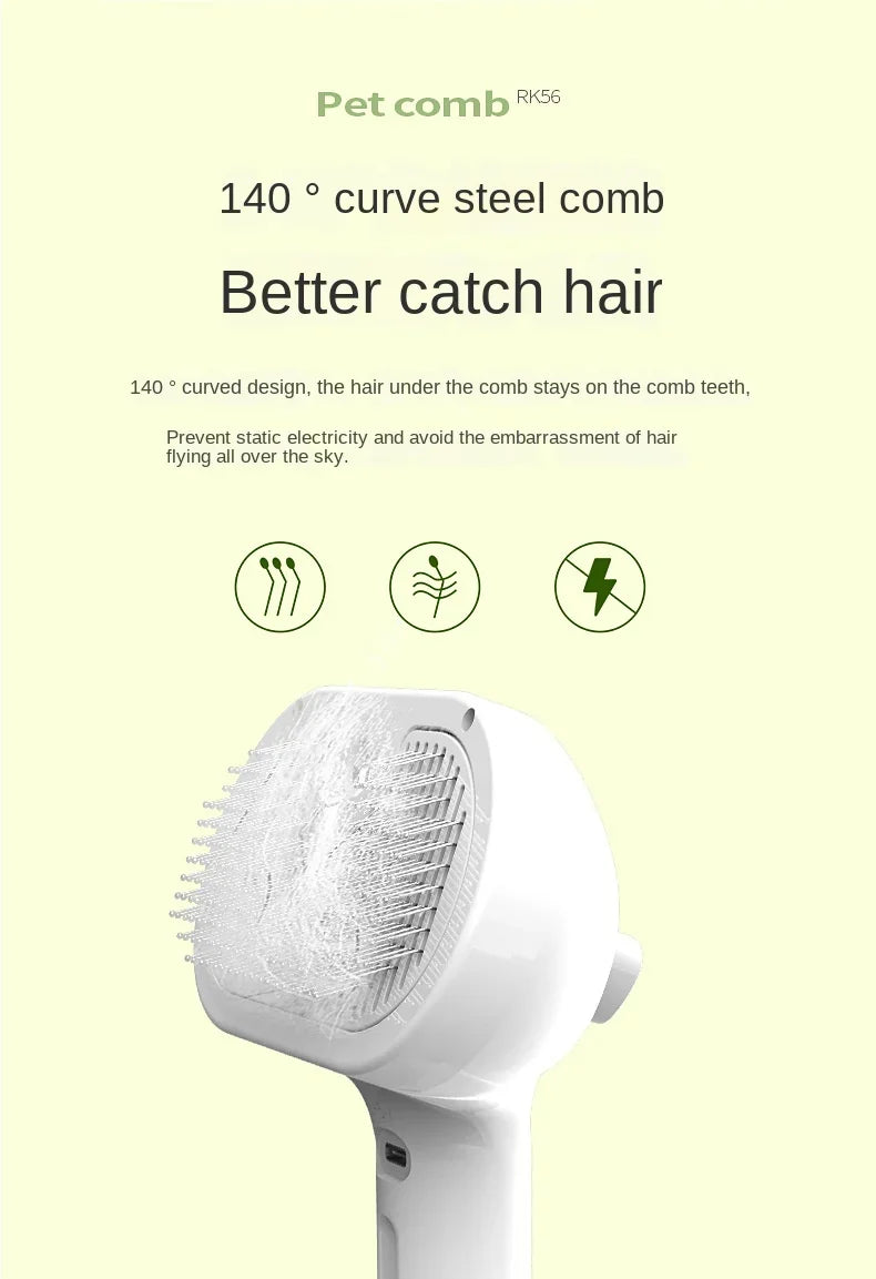 3-in-1 Dog Hair Brush Cat Hair Brush Electric Pet Cleaning Brush Steam Spray Brush Massage Hair Removal Comb anti-Tangle Brush