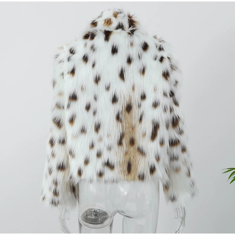 Luxury Winter Loose Women's Thick Fluffy Faux Fur Coats Fashion Solid Cropped Oversized Warm Jacket 2024 New Lady Chic Outerwear
