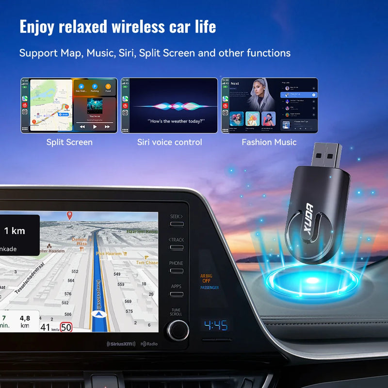 XUDA NEW Wireless CarPlay Android Auto Wireless Adapter Smart Mini Box Plug And Play WiFi Fast Connect Universal For Nissan