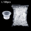 100pcs S/M/L Disposable Tattoo Ink Cups Plastic Pigment Clear Holder Container Caps Tattoo Permanent Makeup Microblading Supply