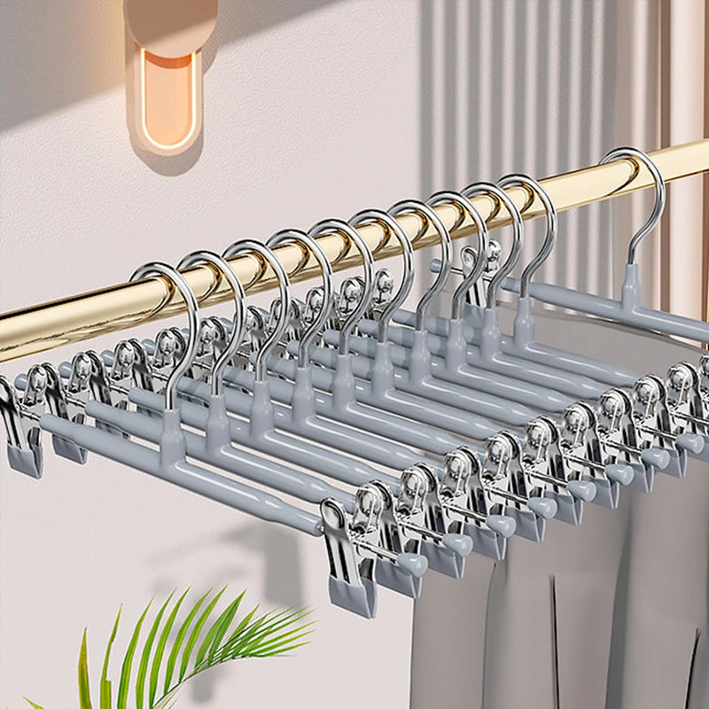 Pants Hangers with Clips 5/10Pack Adjustable SkirtHangers for Women Non-Slip Trousers Hanger for Jeans Clothes Hangers for Pants