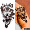 Wolf Men Waterproof Temporary Tattoo Sticker Arm Cool Art Hipster Snake Black Transfer Washable Clock Totem