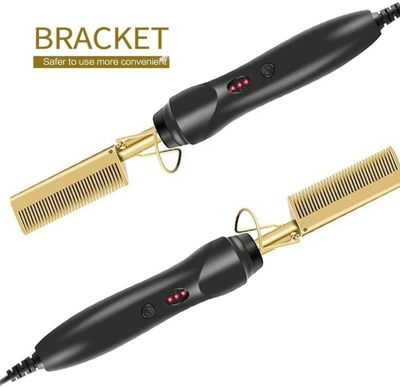 New Multi-functional Electric Copper Hair Straightener Household Hair Straightener Comb Perm Rod Curling and Straightener Rod Wo