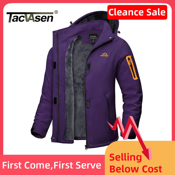 TACVASEN Womens Winter Fleece Jackets Waterproof Snowboard Ski Jacket Coat Outdoor Camping Hiking Jackets Windbreaker Parka