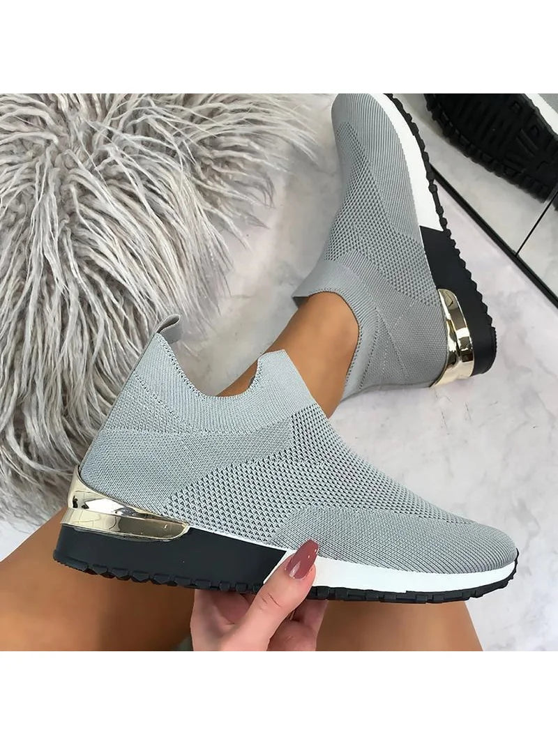 Women 2022 Shoes Sneakers Trendy Ladies Shoes Walking Chunky Sneakers Sock Platform Sneakers Slip On Tennis Female Shoes Woman