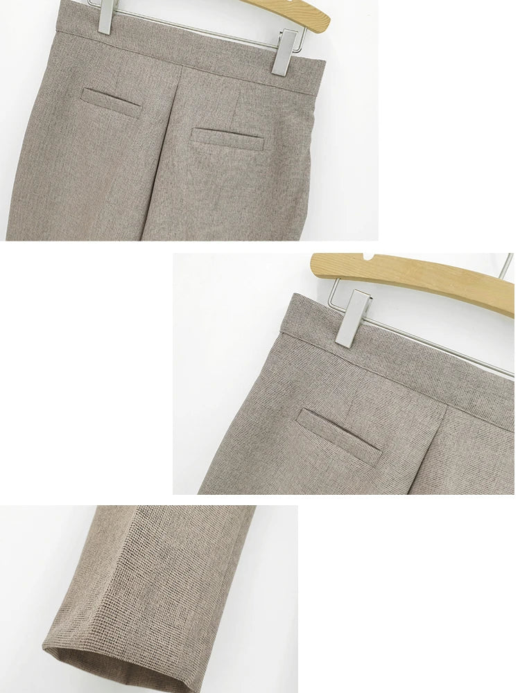 Korean Fashion Women Blazer 3 Pcs Vintage Long Sleeve Suit Jackets Vest and Straight Pants Suit Female Chic Business Outfits New