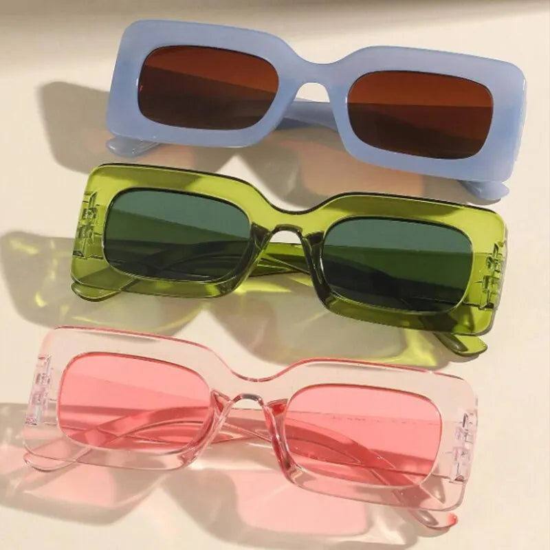 3 Pairs Per Set Square Sunglasses Women Cute Skinny Cat Eye Eyewear Retro Vintage Narrow Cateye Sunglasses Set