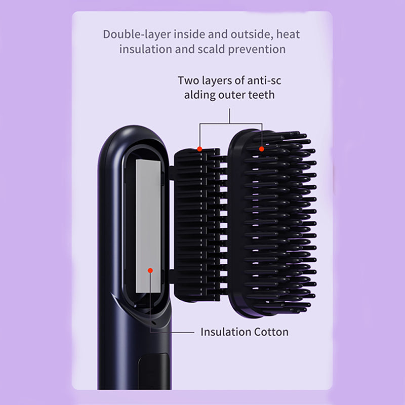 Portable rechargeable straight hair comb negative ion straight hair comb does not damage hair straightening clip curling iron