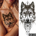 Wolf Men Waterproof Temporary Tattoo Sticker Arm Cool Art Hipster Snake Black Transfer Washable Clock Totem