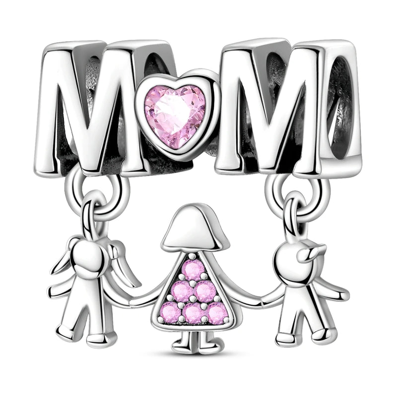 New 925 Silver Charm Mother's Day Pendant Bead For Woman Fit Original Bracelet Diy Jewelry Gift For Mom