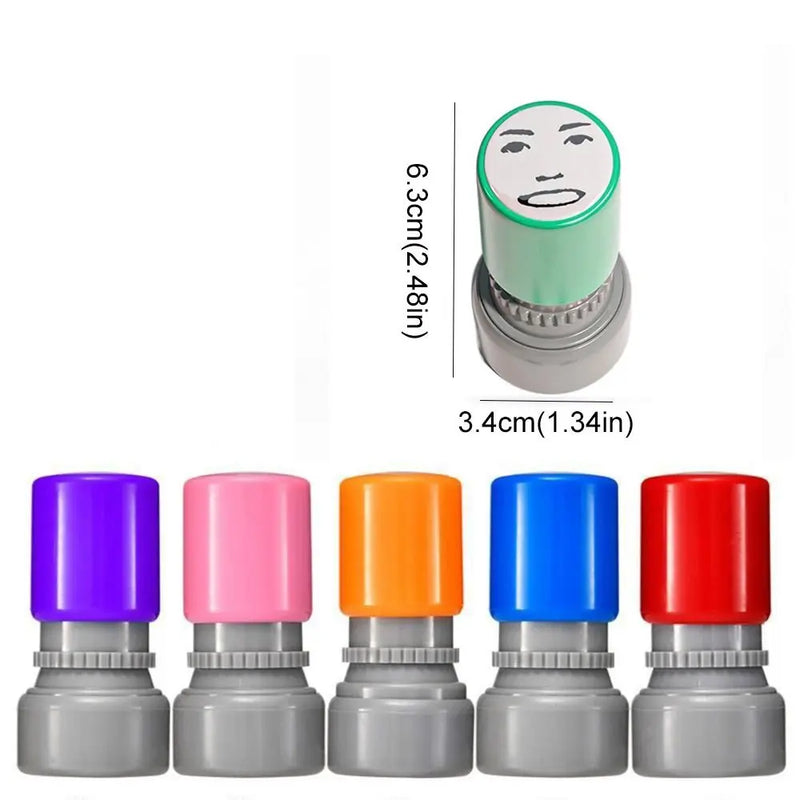 Creative Novetly Face Memes Seal Stamp Self-Inking Prank Trick Funny Seal Stamp DIY Engraved Printing Toys Decorative
