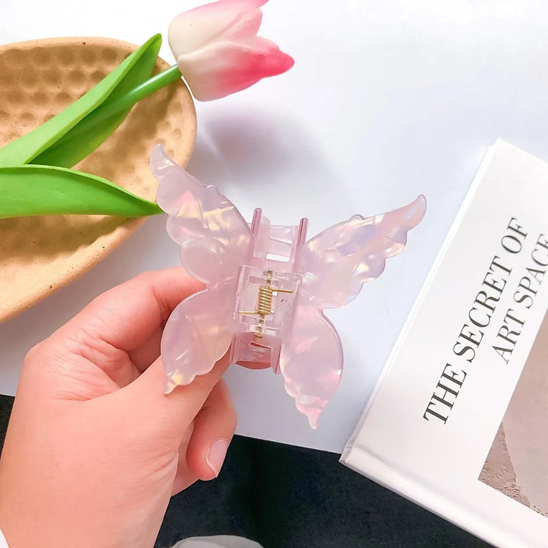 1PC 2024 New Butterfly Hair Claw Sweet French Acetate Fiber Hair Clamps Colorful Hair Decorate Long Hair Accessories Hair Clip