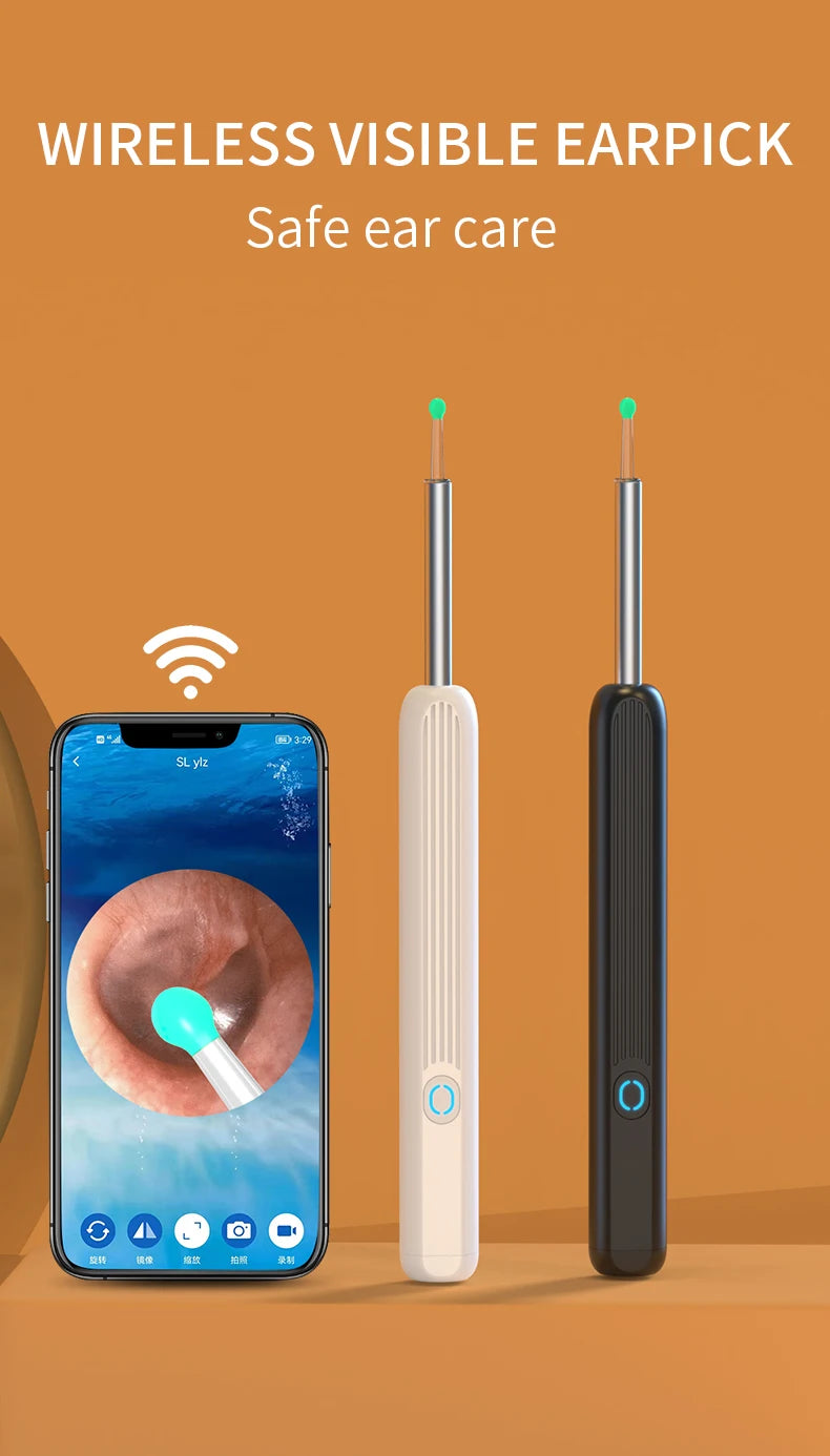 NATFIRE NE3 Ear Cleaner High Precision Ear Wax Removal Tool with Camera LED Light Wireless Otoscope Smart Ear Cleaning Kit