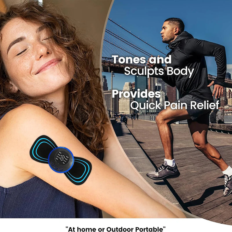 Electric EMS Neck Massager Mini Cervical Back Patch Stimulator Massageador Mat Portable Gel Pad Stickers Slim