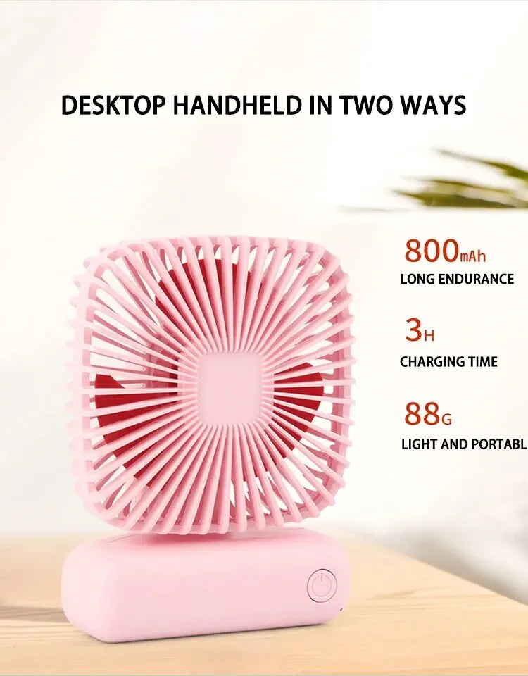 Desktop Desktop Small Fan Mini Handheld Usb Three Speed Cool Air Car Home Office Portable Quiet Outdoor Simple Portable Summer