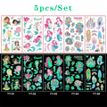 Luminous Tattoo 5 10pcs/Set Temporary Tattoos Mermaid Licorne Children Stickers for Kids Pokemon Tattoo Tattoo for Kids Unicorn