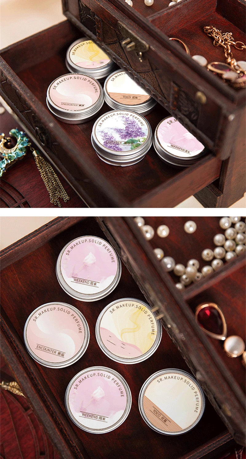 Woman Lavender Solid Perfume Portable Solid Balm Fresh Elegant Long-lasting Fragrances Cream Plant Flower Body Aroma Deodorants