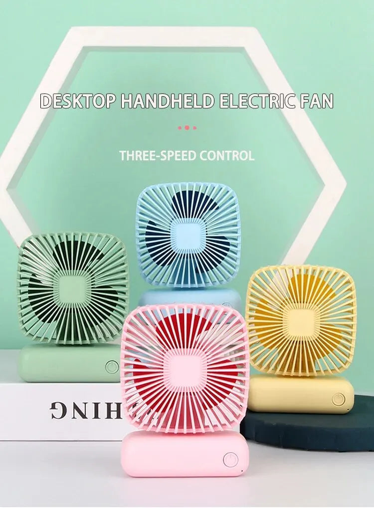 Desktop Desktop Small Fan Mini Handheld Usb Three Speed Cool Air Car Home Office Portable Quiet Outdoor Simple Portable Summer