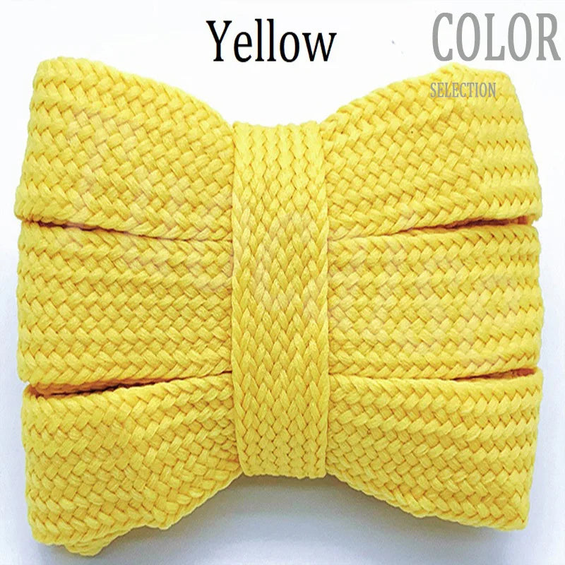 1 Pair 20mm Wide Thickened Flat Monolayer Colored High Quality Soft Laces Board Shoes Canvas Shoes For Sneakers Sports Shoelaces