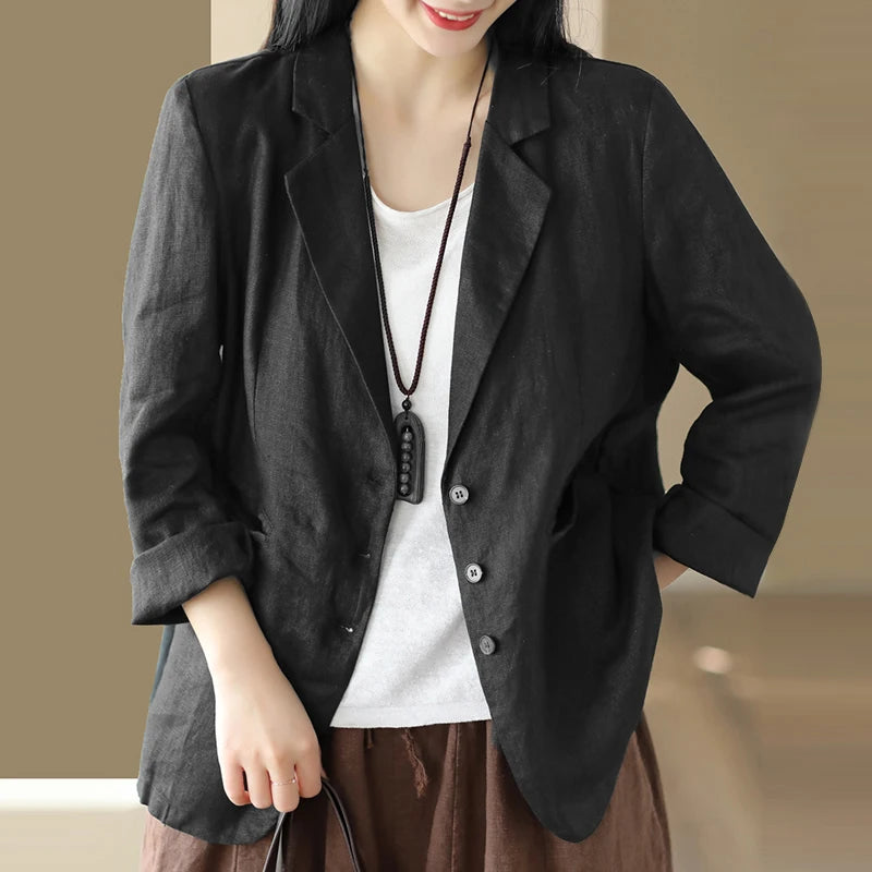 ZANZEA Fashion OL Work Blazer Long Sleeve Lapel Neck Shirt Woman Elegant Solid Color Outwear Female Vintage Button Jackets 2023