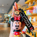 New Anime Disney Keychain Cartoon Mickey Mouse Minnie Lilo & Stitch Cute Doll Keyring Ornament Key Chain Pendant Kids Toys Gifts