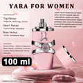 100% Original 3.4oz Yara Amber Vanilla Perfumes Women's Man Lasting Fragrance Spray Perfume Yara Moi Tous Asad Christmas Gift