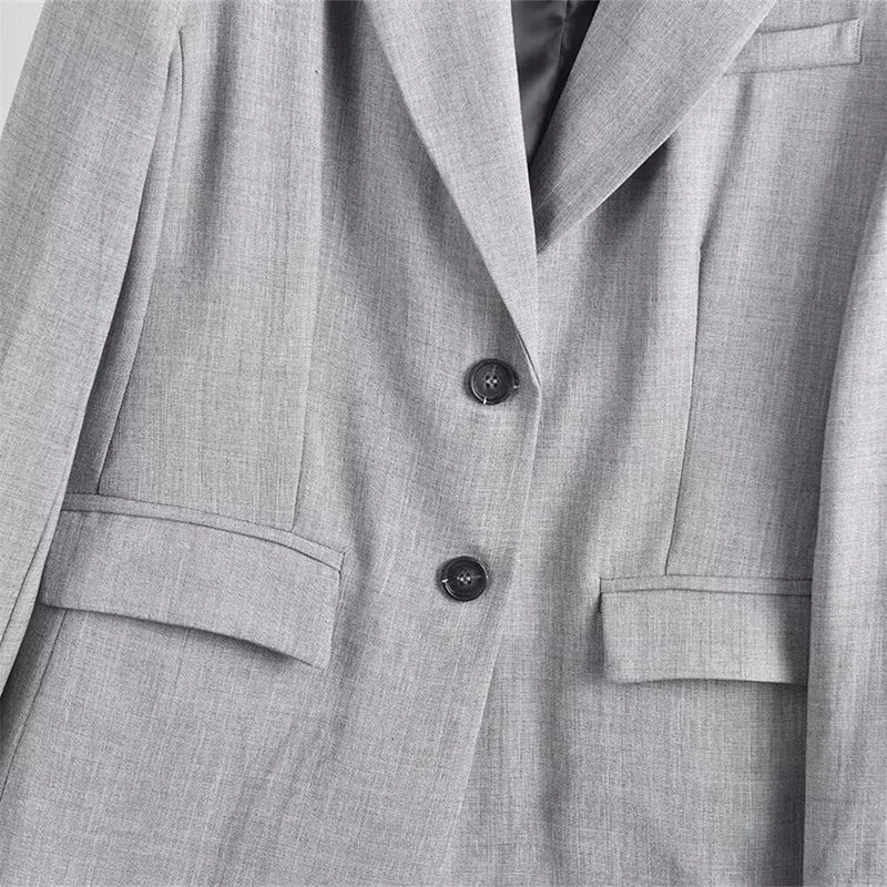 2024 Spring New Women's Casual Versatile Style Flip Collar Loose Suit Coat Fashion High Waist Pants Set