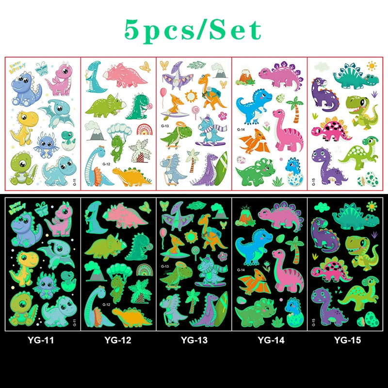 Luminous Tattoo 5 10pcs/Set Temporary Tattoos Mermaid Licorne Children Stickers for Kids Pokemon Tattoo Tattoo for Kids Unicorn