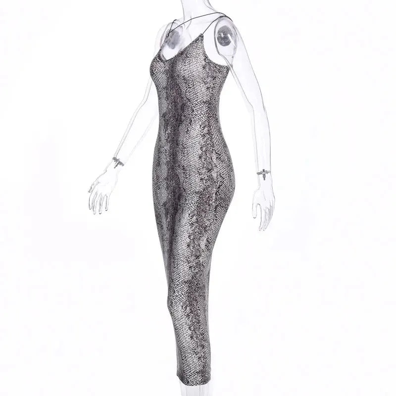 Hawthaw Women Party Club Evening Streetwear Leopard Bodycon Midi Dress 2024 Summer Clothes Wholesale Items For Business