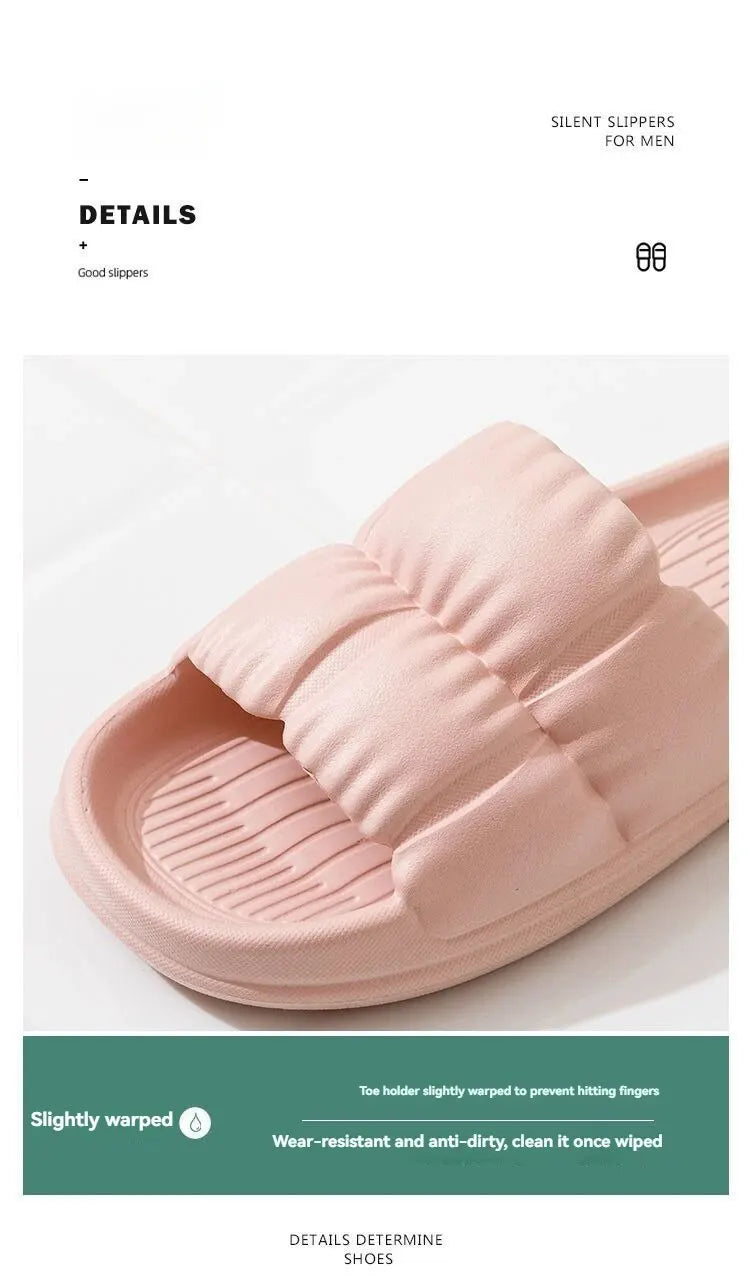 Soft Bottom Slippers for Women Home Bathroom Home Bath Non-slip Couple Summer Sandals for Men Summer Wear Comfortable