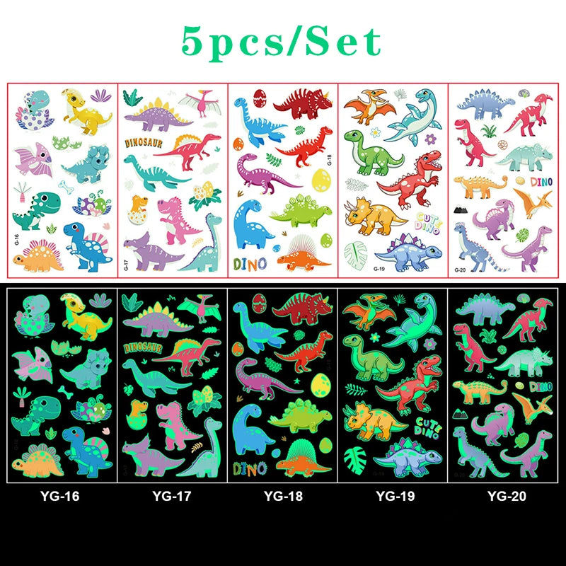 Luminous Tattoo 5 10pcs/Set Temporary Tattoos Mermaid Licorne Children Stickers for Kids Pokemon Tattoo Tattoo for Kids Unicorn