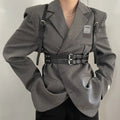 Women Fashion Leather Harness Waist Belt Studded Decor Decorative Harness Straps Suspenders for Women Gothic Clothing Accessorie - ZeeBelle.com